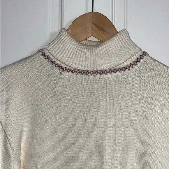 L.L. Bean cream turtleneck 100% cotton vintage - Picture 2 of 7